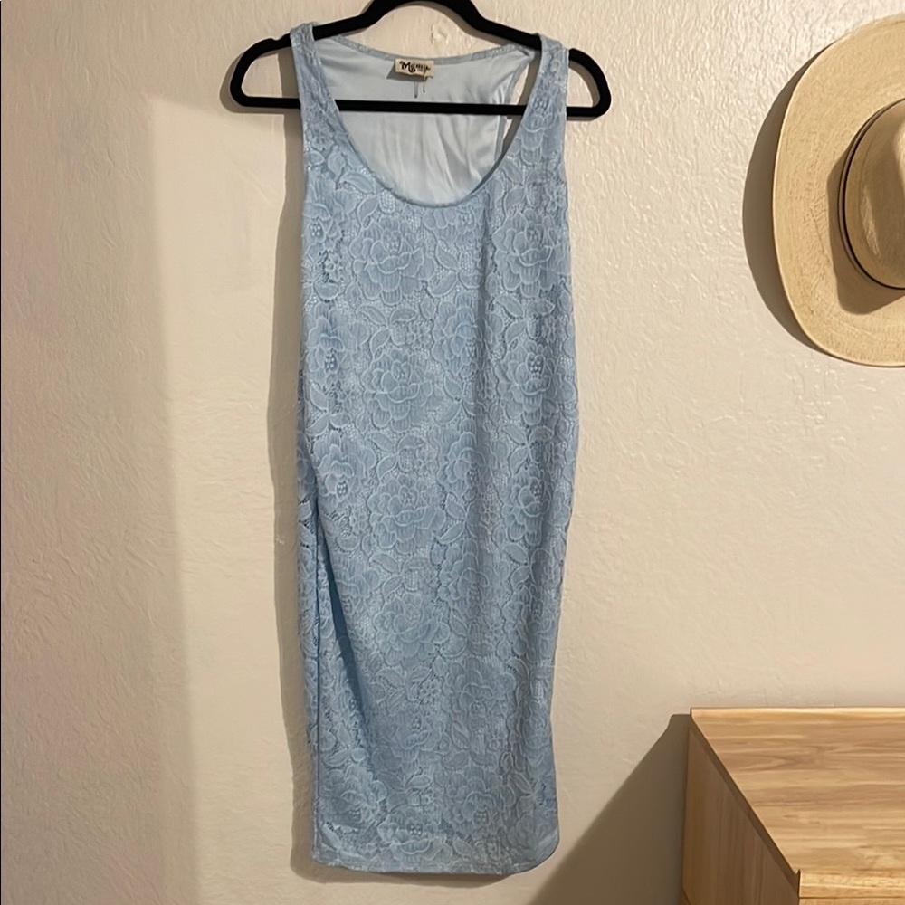 Show Me Your MuMu  Blue Lace Sleeveless Dress- nwot